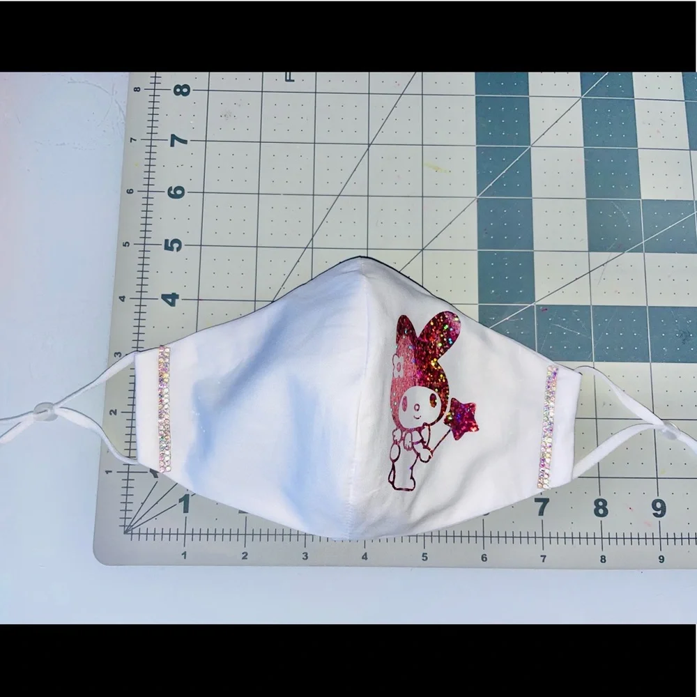 Sanrio hello kitty My Melody Holographic pink blush face mask glam